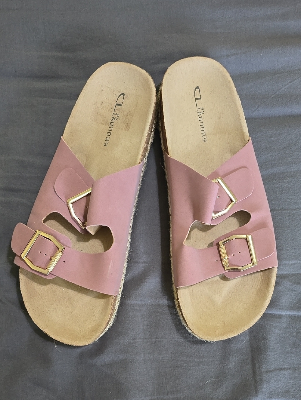 CL By Chinese Laundry Mauve Pink Double-Buckle Slide Sandals - Size 11